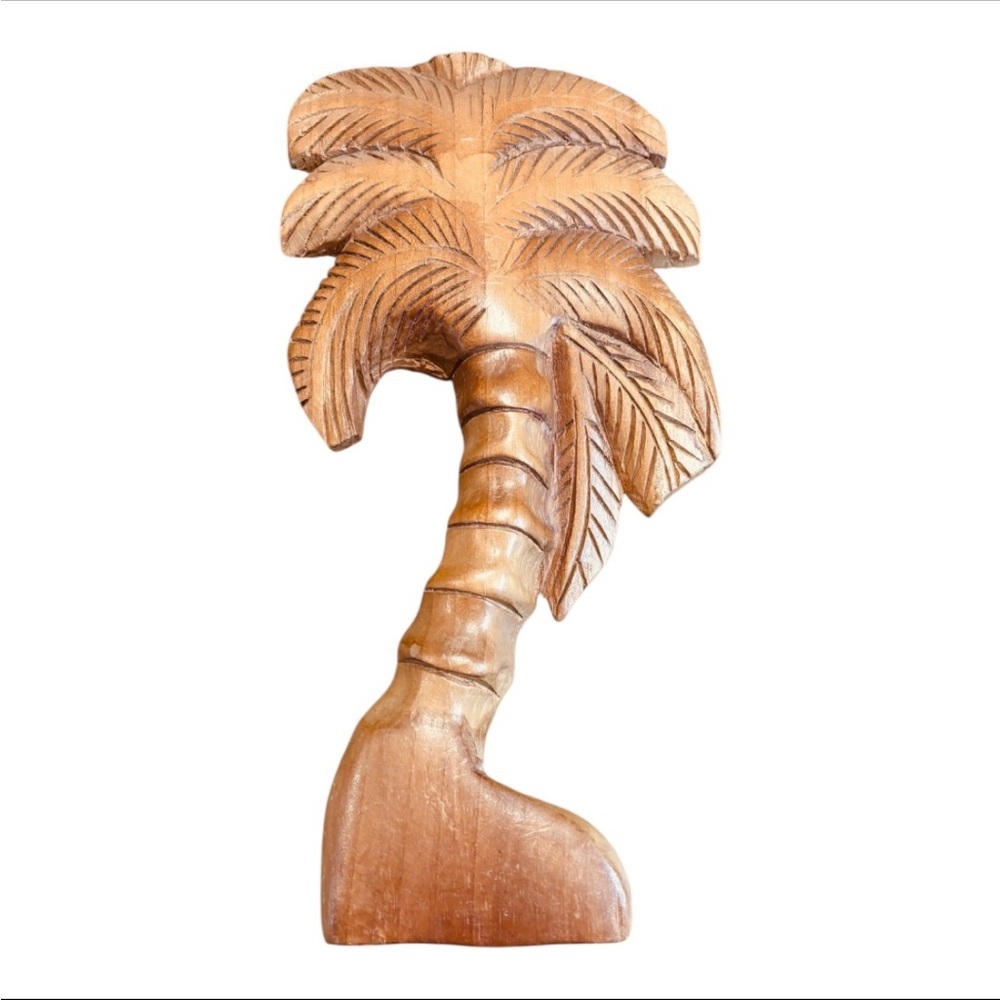 Hand Carved Artisan Palm Tree Sculpture